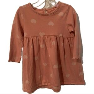 Charming Coral Heart Long Sleeve Kids Dress